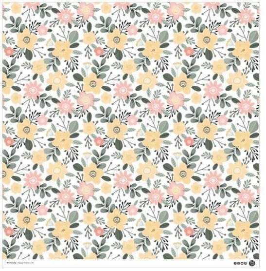 Sada papírů MODA SCRAP 12x12" - Happy flowers - sada 12 listů