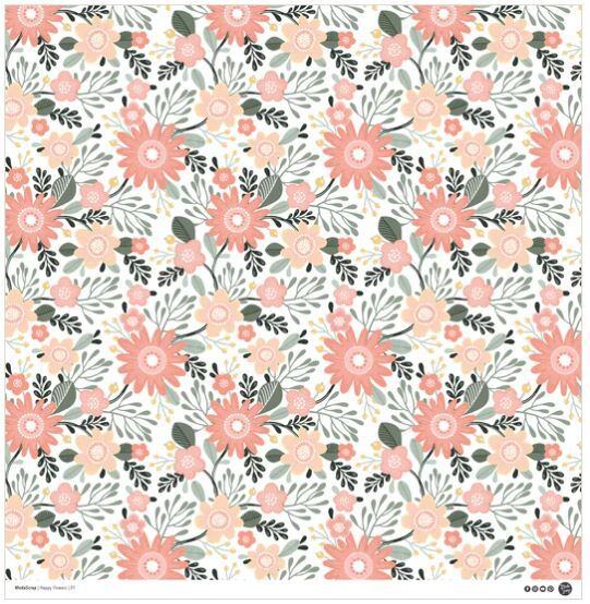 Sada papírů MODA SCRAP 12x12" - Happy flowers - sada 12 listů