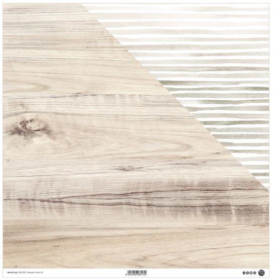 Oboustranně potištěný papír MODA SCRAP 12x12" - DŘEVO 2 - 1 ks