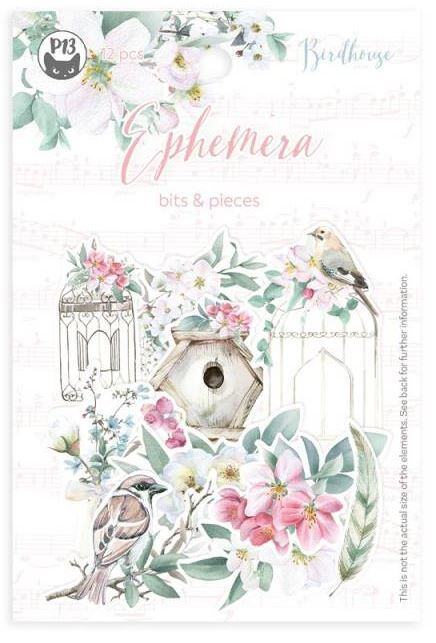 Papírové výseky P13 - Birdhouse - sada 12 ks