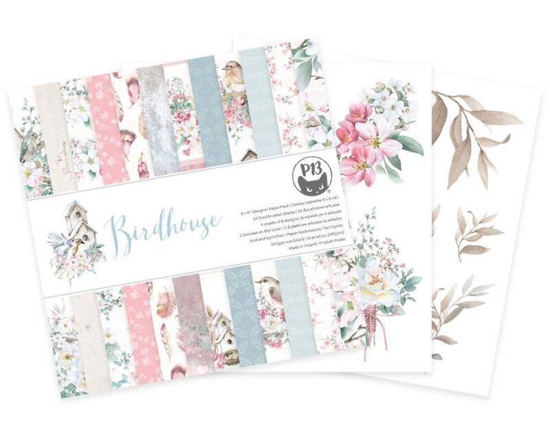 Sada scrapbookových oboustranně potištěných papírů P13 6x6" - Birdhouse - sada 24 listů