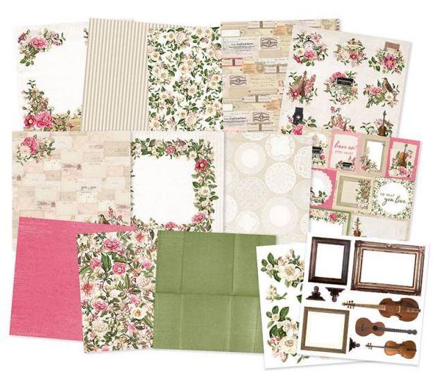 Sada scrapbookových oboustranně potištěných papírů P13 6x6" - Dear Love - sada 24 listů