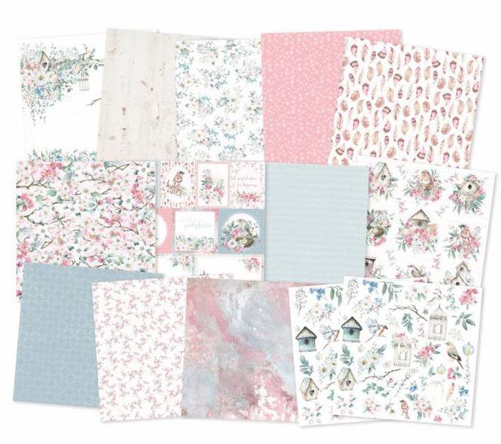 Sada scrapbookových oboustranně potištěných papírů P13 12x12" - Birdhouse - sada 12 listů