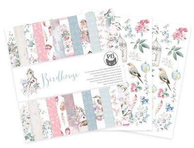 Sada scrapbookových oboustranně potištěných papírů P13 12x12" - Birdhouse - sada 12 listů