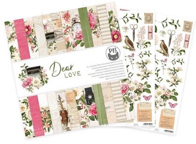 Sada scrapbookových oboustranně potištěných papírů P13 12x12" - Dear Love - sada 12 listů