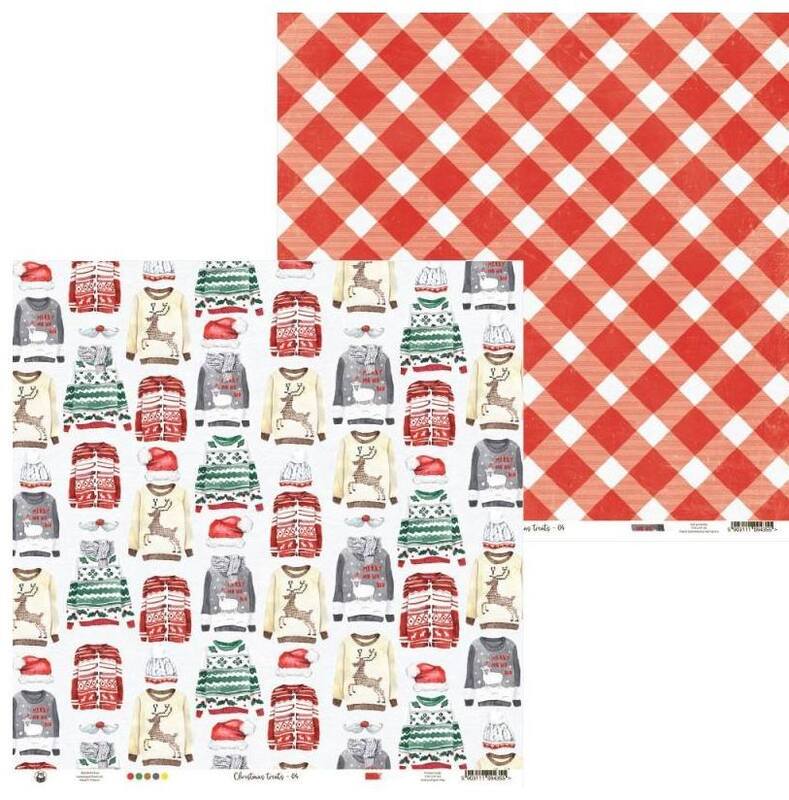 Sada scrapbookových oboustranně potištěných papírů P13 12x12" - Christmas treats - sada 12 listů