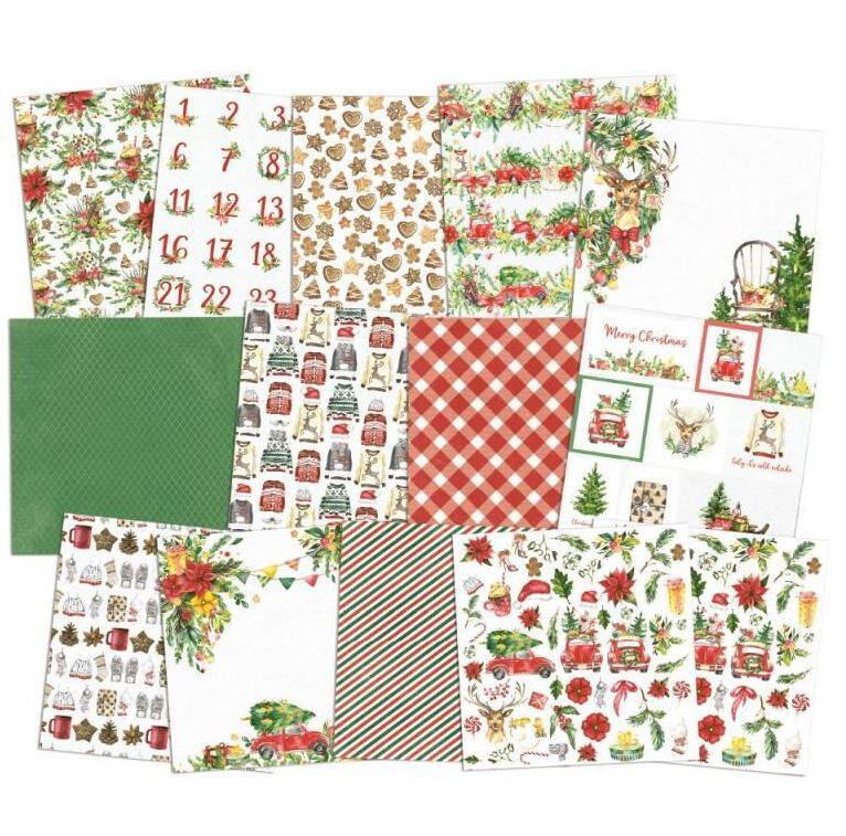 Sada scrapbookových oboustranně potištěných papírů P13 12x12" - Christmas treats - sada 12 listů