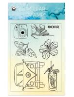 Sada silikonových razítek P13 A6 - Summer vibes - sada 7 ks