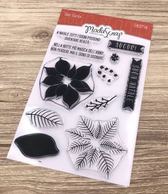 Silikonová razítka MODA SCRAP - Vánoční hvězda - sada 11 ks