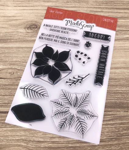 Silikonová razítka MODA SCRAP - Vánoční hvězda - sada 11 ks