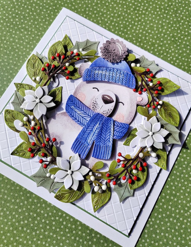 Přání ruční výroba - Medvěd modrý