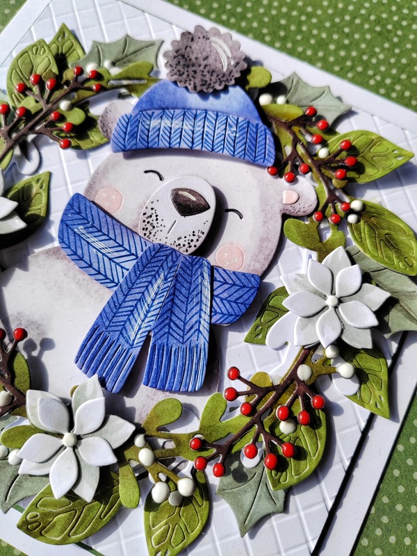 Přání ruční výroba - Medvěd modrý