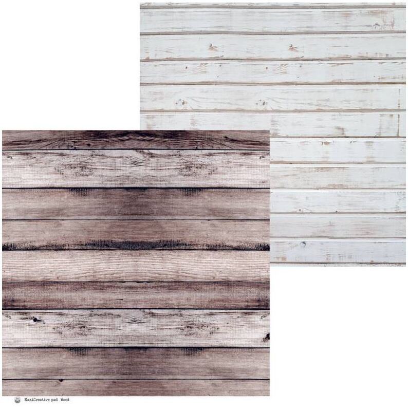 Sada scrapbookových oboustranně potištěných papírů P13 12x12" MCP Wood - sada 12 listů