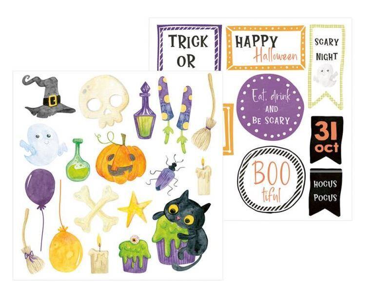 Sada scrapbookových oboustranně potištěných papírů P13 6x6" - Happy Halloween - sada 24 listů