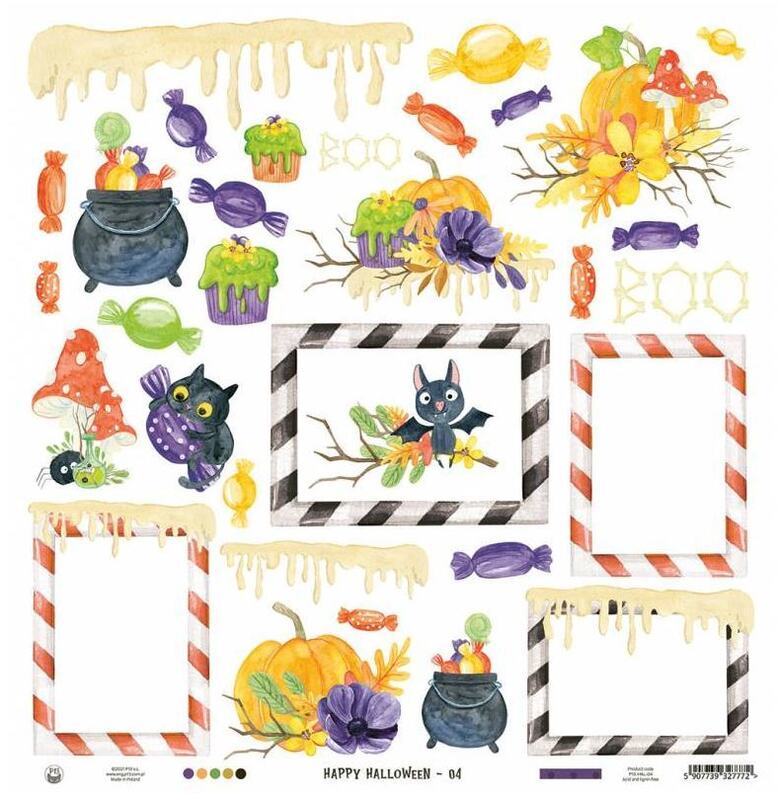 Sada scrapbookových oboustranně potištěných papírů P13 12x12" Happy Halloween - sada 12 listů