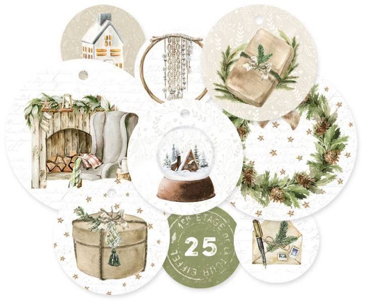 Dekorativní visačky P13 - Cosy Winter - sada 9 ks