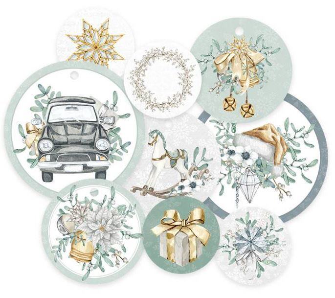 Dekorativní visačky P13 - Christmas Charm - sada 9 ks
