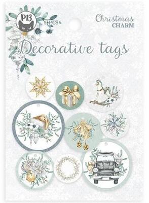 Dekorativní visačky P13 - Christmas Charm - sada 9 ks