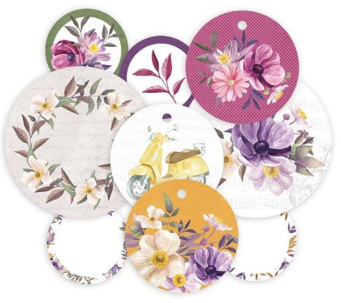 Dekorativní visačky P13 - Time to relax - sada 9 ks