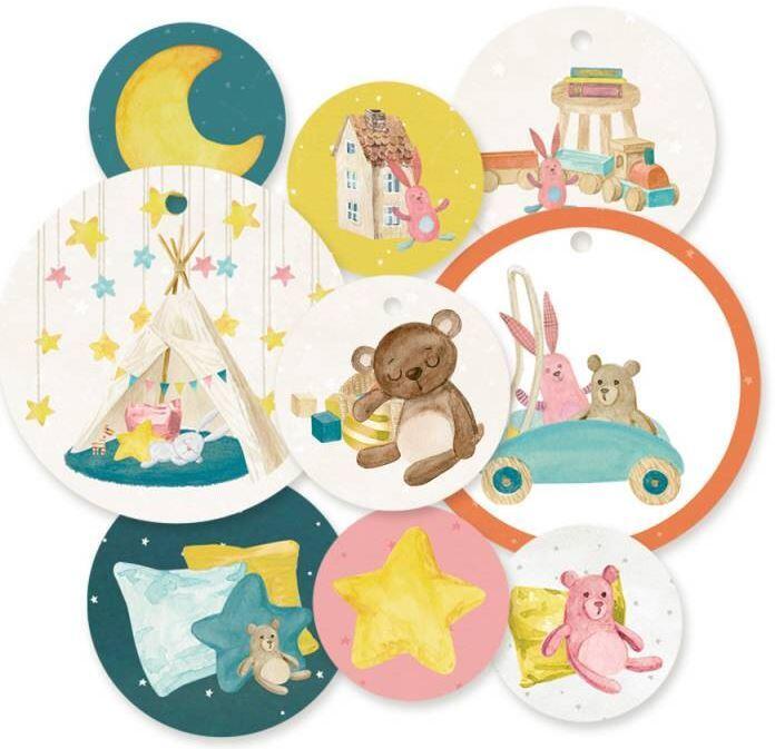 Dekorativní visačky P13 - Good Night - sada 9 ks