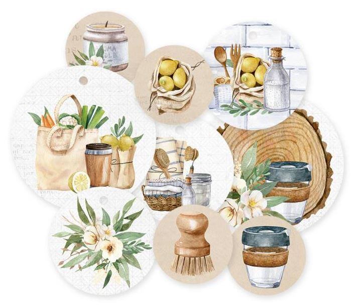 Dekorativní visačky P13 - There is no planet B - sada 9 ks