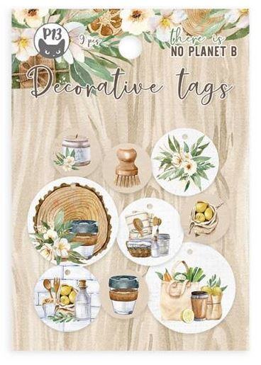 Dekorativní visačky P13 - There is no planet B - sada 9 ks