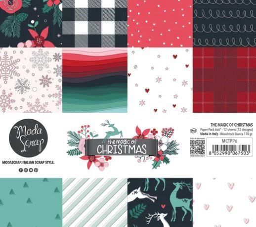 Sada papírů MODA SCRAP 6x6" - The magic of Christmas - sada 12 listů