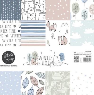 Sada papírů MODA SCRAP 6x6" - Winter time - sada 12 listů