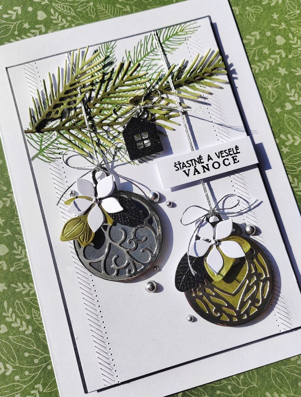 Přání ruční výroba - Vánoční ozdoby stříbrné