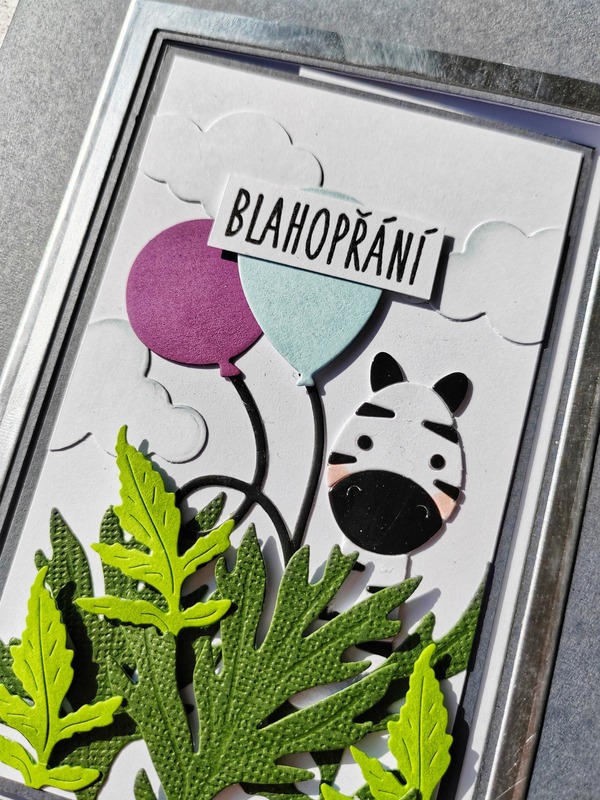 Přání ruční výroba - Zebra - 1 ks