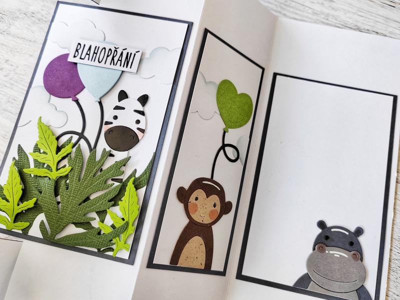 Přání ruční výroba - Zebra - 1 ks