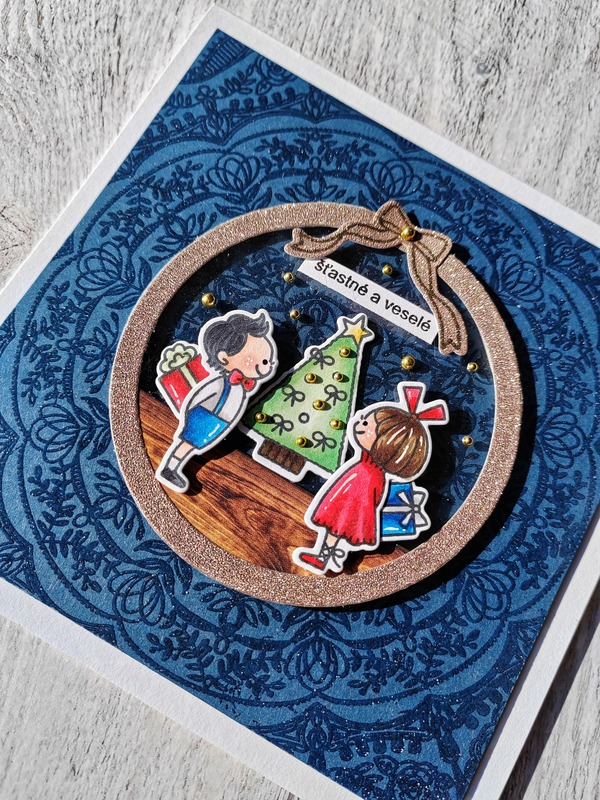 Přání ruční výroba - Vánoční ozdoba děti - 1 ks