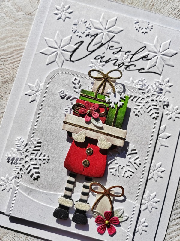 Přání ruční výroba - Ježíšek s dárky