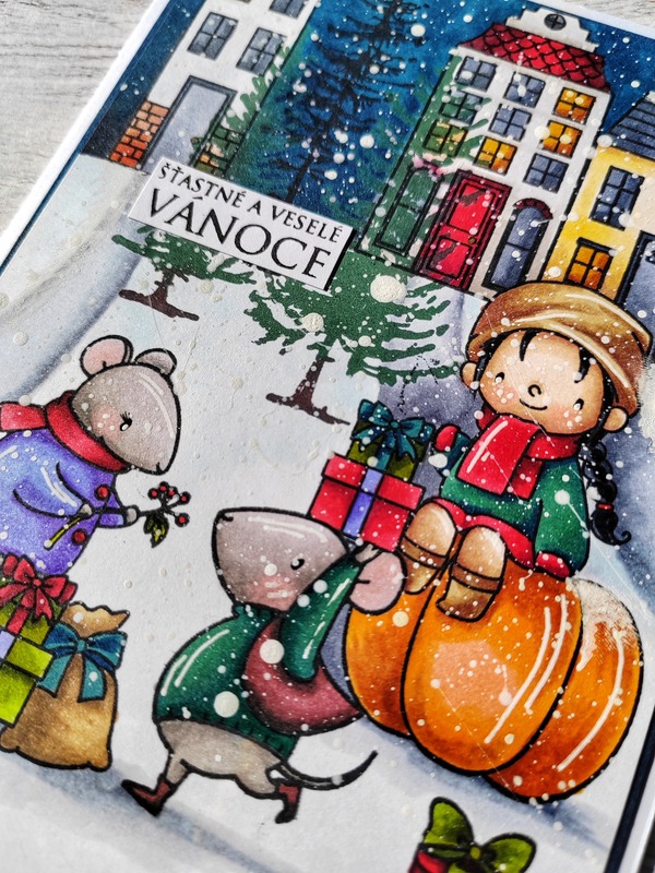 Přání ruční výroba - Myšky s dárky