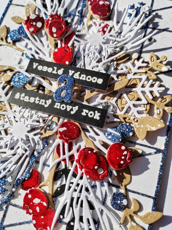 Přání ruční výroba - Veselé Vánoce a Šťastný nový rok - 1 ks