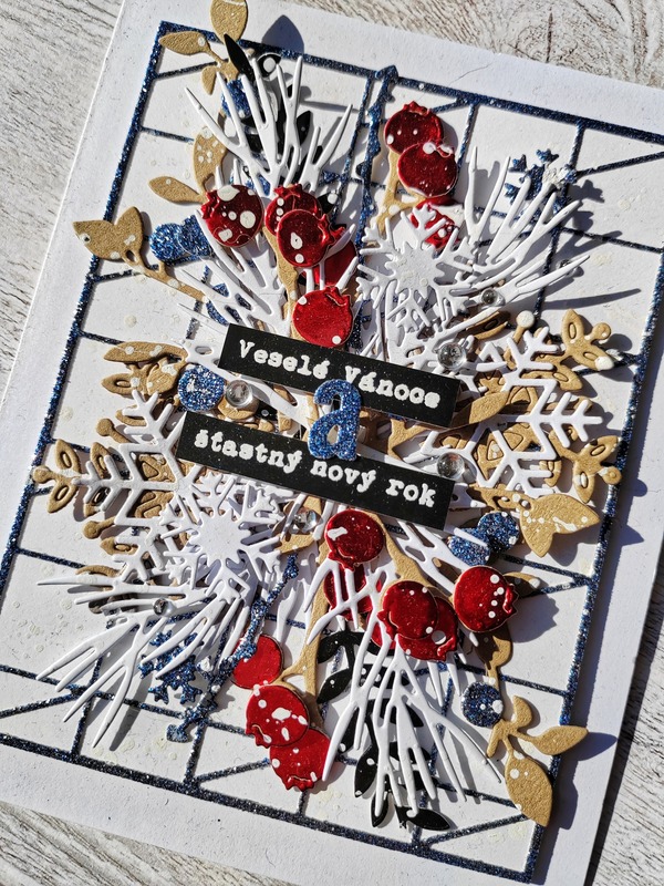 Přání ruční výroba - Veselé Vánoce a Šťastný nový rok - 1 ks