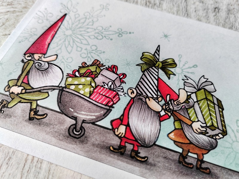 Přání ruční výroba - Veselé Vánoce skřítci