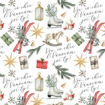 Vánoční balicí papír 70 x 100 cm - Vše, co chci k Vánocům, jsi ty - 1 arch