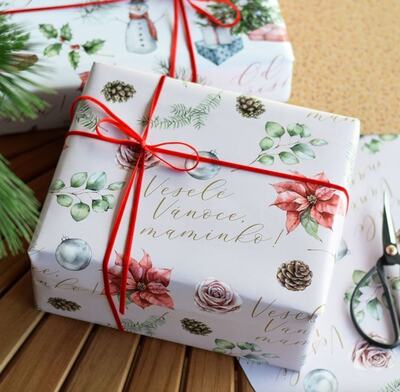 Vánoční balicí papír 70 x 100 cm - Veselé Vánoce, maminko! - 1 arch