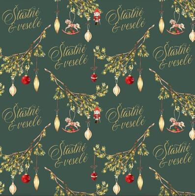 Vánoční balicí papír 70 x 100 cm - Vánoční ozdoby - 1 arch