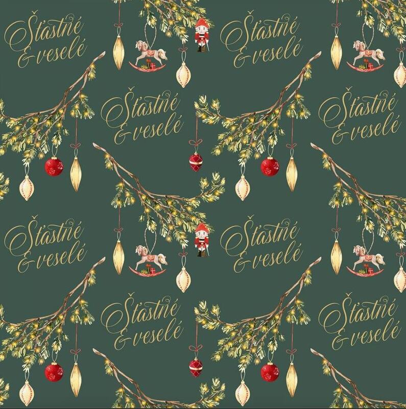 Vánoční balicí papír 70 x 100 cm - Vánoční ozdoby - 1 arch