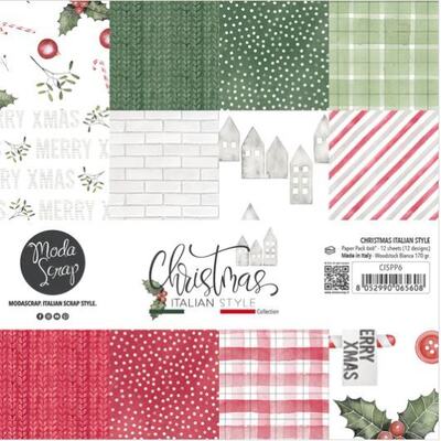 Sada papírů MODA SCRAP 6x6" - Christmas Italian Style - sada 12 listů