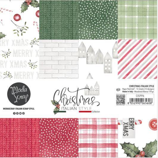 Sada papírů MODA SCRAP 6x6" - Christmas Italian Style - sada 12 listů