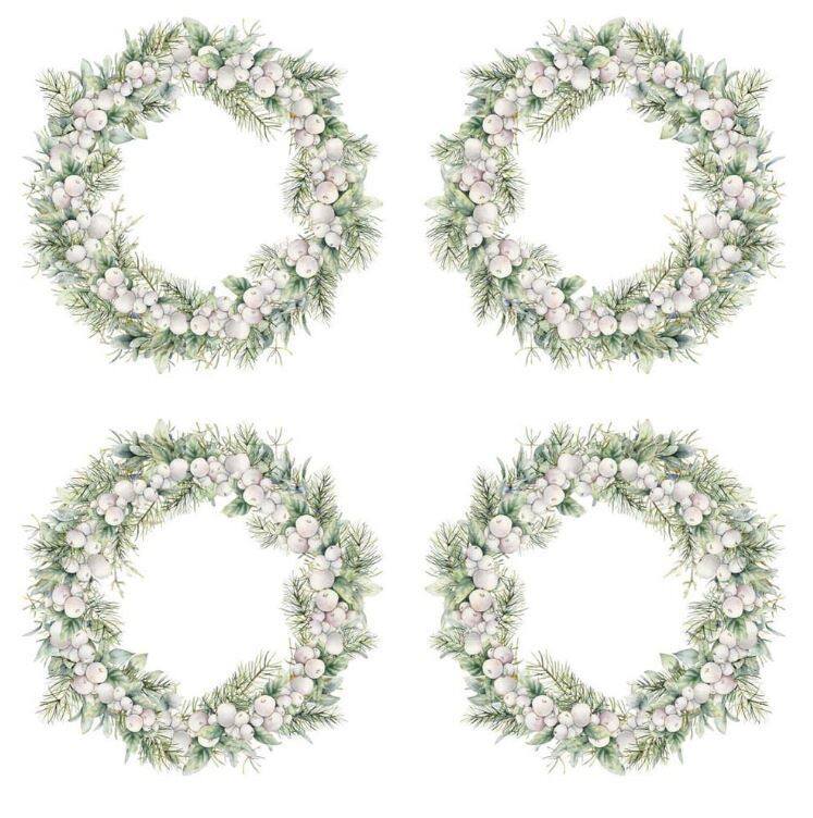 Sada oboustranně potištěných papírů PAPER HEAVEN 6x6" - White as Snow_Flowers - sada 24 listů