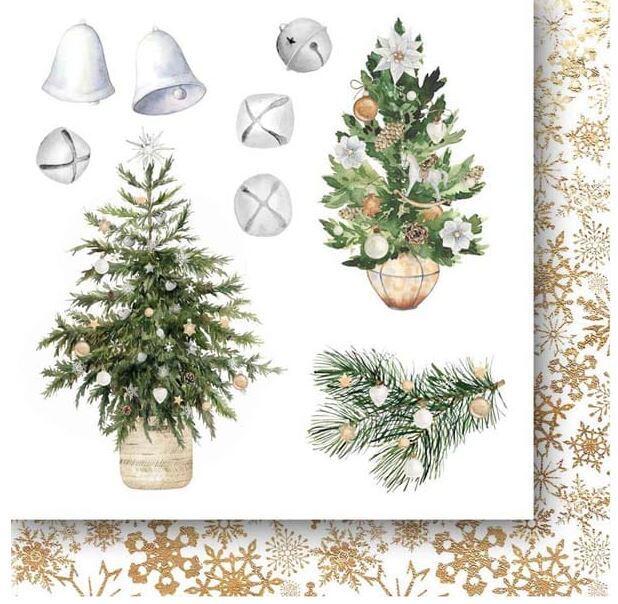 Sada oboustranně potištěných papírů PAPER HEAVEN 6x6" - White as Snow_Flowers - sada 24 listů