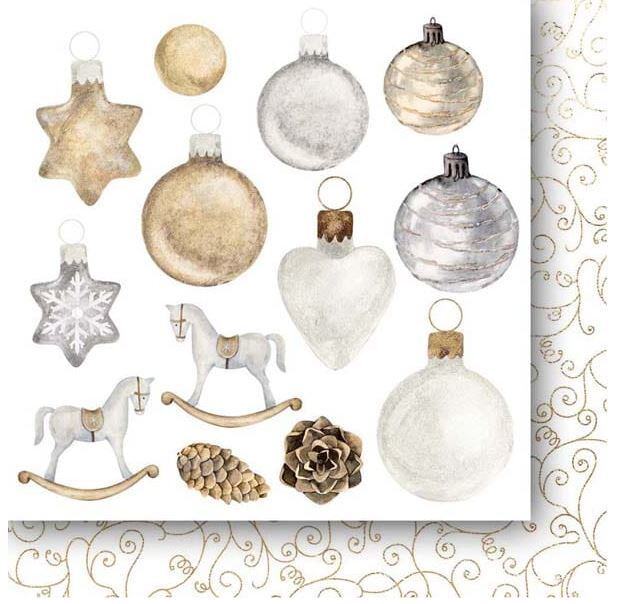 Sada oboustranně potištěných papírů PAPER HEAVEN 6x6" - White as Snow_Flowers - sada 24 listů