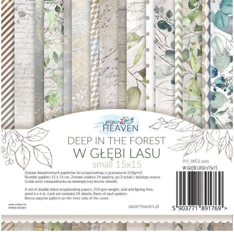 Sada oboustranně potištěných papírů PAPER HEAVEN 6x6" - Deep in the Forest - sada 24 listů