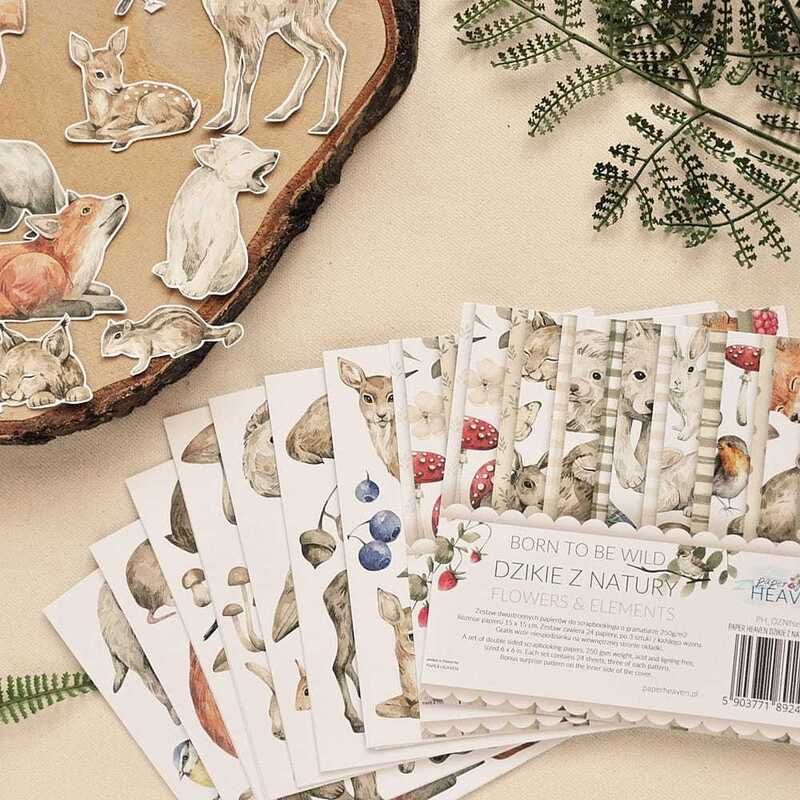 Sada oboustranně potištěných papírů PAPER HEAVEN 6x6" - Born to be wild_Flowers & Elements