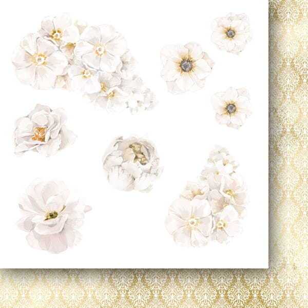 Sada oboustranně potištěných papírů PAPER HEAVEN 6x6" - Woman in gold_Flowers - sada 24 listů