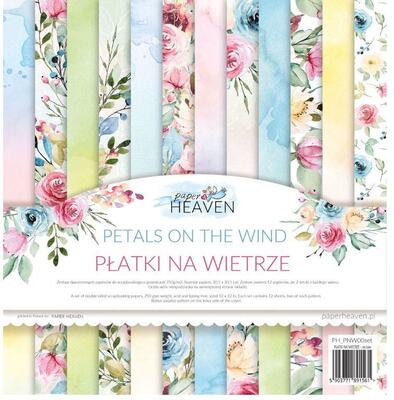 Sada oboustranně potištěných papírů PAPER HEAVEN 12x12" - Petals on the Wind - sada 12 listů
